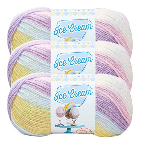 Lion Brand Yarn Ice Cream Baby Garn, Cotton Candy, 3 Stück von Lion Brand Yarn