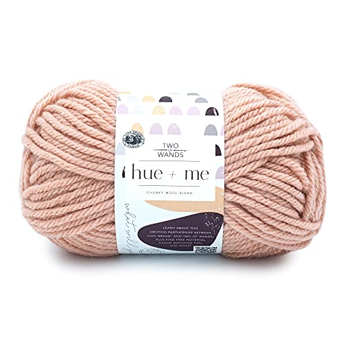 Lion Brand Hue + Me Garn zum Stricken, Häkeln und Basteln, sperrig und dick, weiches Acryl- und Wollgarn, Rosenwasser (1er-Pack) von Lion Brand Yarn