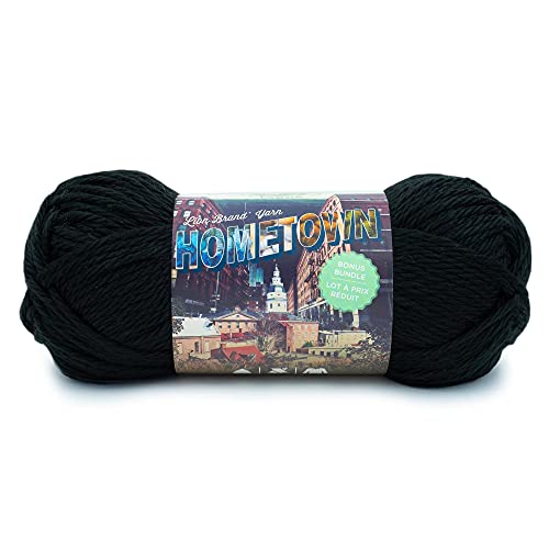 Lion Brand Yarn 133-153 Hometown Bonus Bundle Garn, Acryl, Oakland Schwarz, 1 Pack, 284 Gramm von Lion Brand Yarn