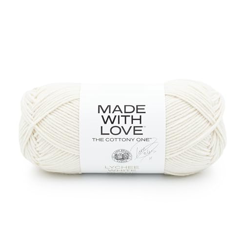 Lion Brand Yarn 3040-098BB Tom Daley - The Cottony One Garn, Baumwollmischung, Litschi-Weiß, 1 Pack Lion Brand Yarn 3040-098BB Tom Daley - The Cottony One Garn, Baumwollmischung, Litschi-Weiß, 1 Pack von Lion Brand Yarn