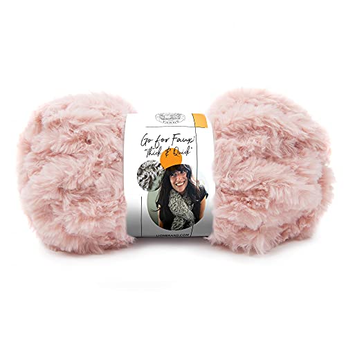 Lion Brand Yarn 323-205 Fo Faux Thick & Quick Garn, Polyester, Rosa Pudel, 1 Pack, 22 Meter von Lion Brand Yarn