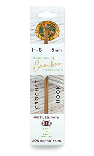 Lion Brand Yarn 401-8007 Needles- Article 401 Bambus, Häkelnadel, Größe 8 (H Haken) von Lion Brand Yarn