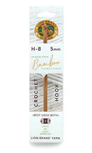 Lion Brand Yarn 401-8007 Needles- Article 401 Bambus, Häkelnadel, Größe 8 (H Haken), Size: Size H-8 (5mm) von Lion Brand Yarn
