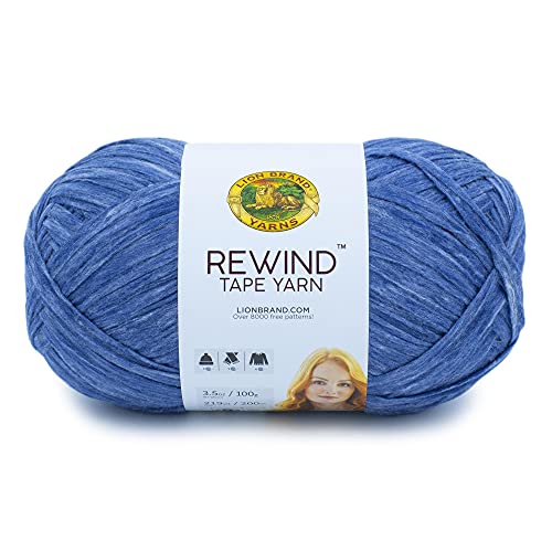 Lion Brand Yarn 523-109 Rückspulen Garn, Polyester, Hawaii-Ozeanblau, 1 Pack, 200 Meter von Lion Brand Yarn