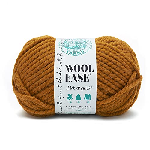 Lion Brand Yarn 640-189A Wool-Ease Dickes und schnelles Garn, Acryl, Butterscotch, 1 Pack, 291 von Lion Brand Yarn