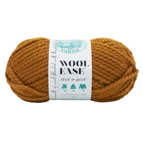 Lion Brand Yarn 640-189A Wool-Ease Dickes und schnelles Garn, Acryl, Butterscotch, 1 Pack, 291 Lion Brand Yarn 640-189A Wool-Ease Dickes und schnelles Garn, Acryl, Butterscotch, 1 Pack, 291 von Lion Brand Yarn