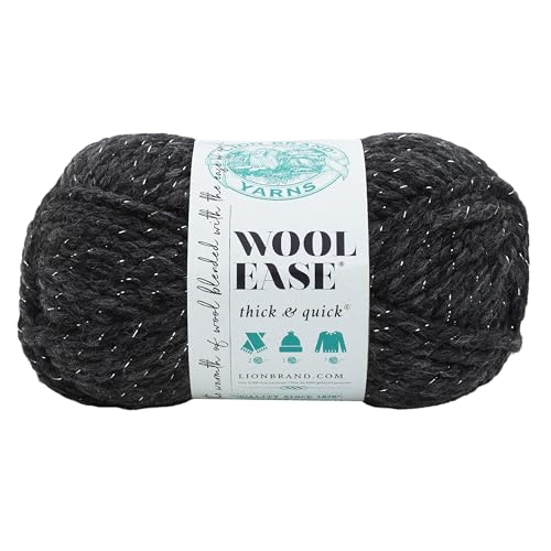Lion Brand Yarn 640-303 Wool-Ease Dickes und schnelles Garn, Acryl, dunkelgrau, 1 Packung, 84 Lion Brand Yarn 640-303 Wool-Ease Dickes und schnelles Garn, Acryl, dunkelgrau, 1 Packung, 84 von Lion Brand Yarn