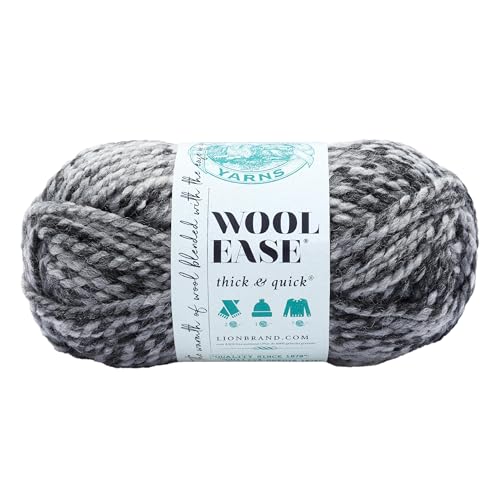 Lion Brand Yarn 640-528 Wool-Ease Dickes und schnelles Garn, Lakritz, Acryl, 21.59x9.53x9.53 cm, 97 Lion Brand Yarn 640-528 Wool-Ease Dickes und schnelles Garn, Lakritz, Acryl, 21.59x9.53x9.53 cm, 97 von Lion Brand Yarn