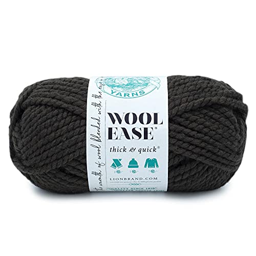 Lion Brand Yarn 640-555 Wool Ease Thick & Quick Garn, acryl, Black Walnut, 1-Pack, 140 Gramm von Lion Brand Yarn