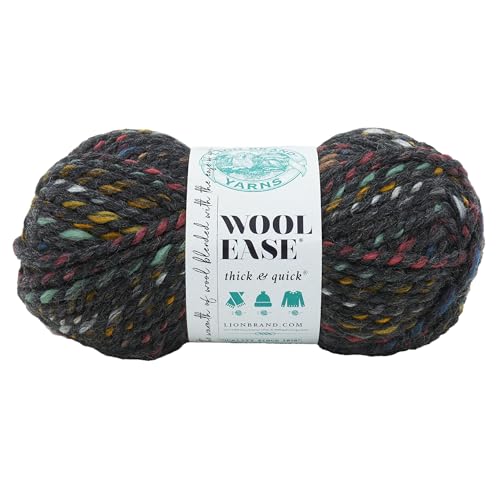 Lion Brand Yarn 640-618 Wool-Ease Dickes und schnelles Garn, 80% Acryl, 20% Wolle, Bedrock, 1 Pack von Lion Brand Yarn