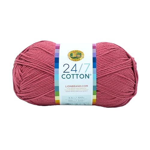 Lion Brand Yarn 761-135 24-7 Baumwolle Garn, Terrakotta, 1 Pack, 170 meter von Lion Brand Yarn