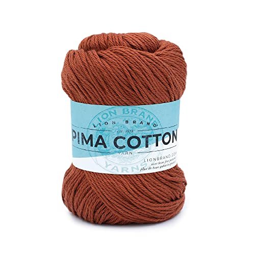 Lion Brand Yarn 762-135 Pima Cotton Garn, Baumwolle, Spice, 99 Gramm von Lion Brand Yarn