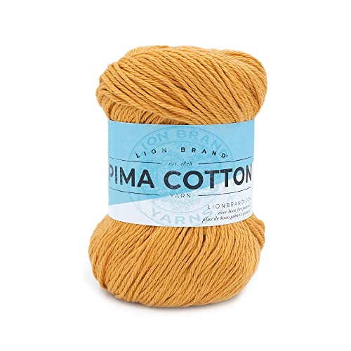 Lion Brand Yarn 762-159 Pima Cotton Garn, Baumwolle, Mineralgelb, 1 Pack, 170 Meter von Lion Brand Yarn