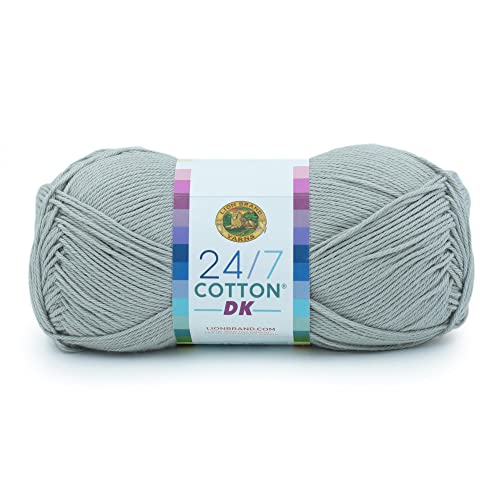 Lion Brand Yarn 769-149AG 24/7 Baumwolle DK Garn, Silberfarbenes Futter, 1 Pack von Lion Brand Yarn
