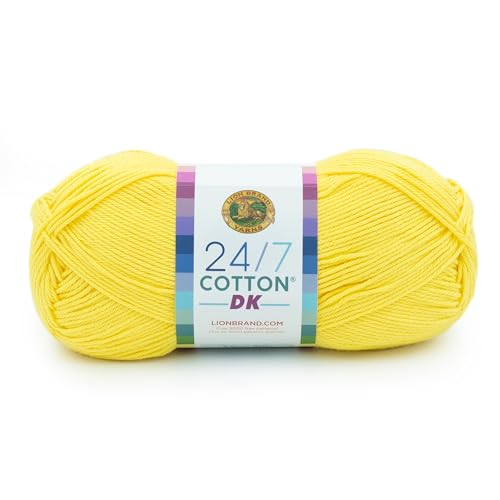 Lion Brand Yarn 769-157AH 24/7 Baumwolle DK Garn, Lemon Drop, 1 Pack von Lion Brand Yarn