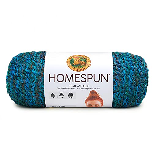 Lion Brand Yarn 790-404C Selbstgesponnenes Garn, Synthetik, Lagoon, 1 Pack, 169 von Lion Brand Yarn