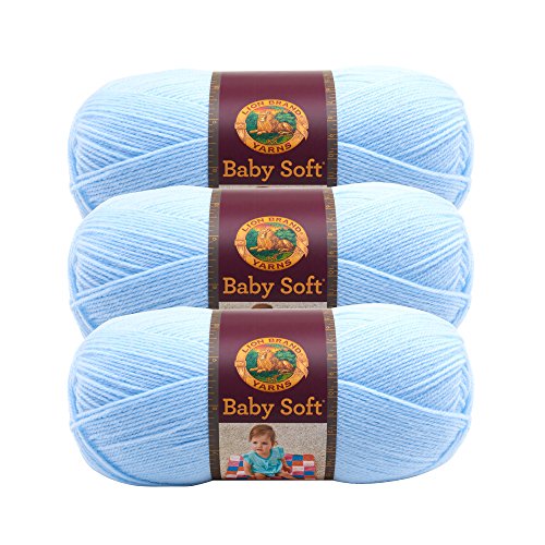 Lion Brand Yarn 920-105 Babysoft Garn, Little Boy Blue Multicolor, 3er-Pack von Lion Brand Yarn