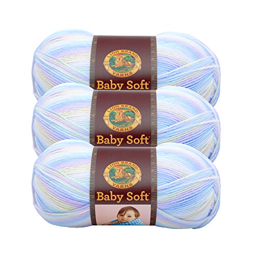 Lion Brand Yarn 920-218 Babysoft Garn, Pastelldruck, 3er-Pack von Lion Brand Yarn