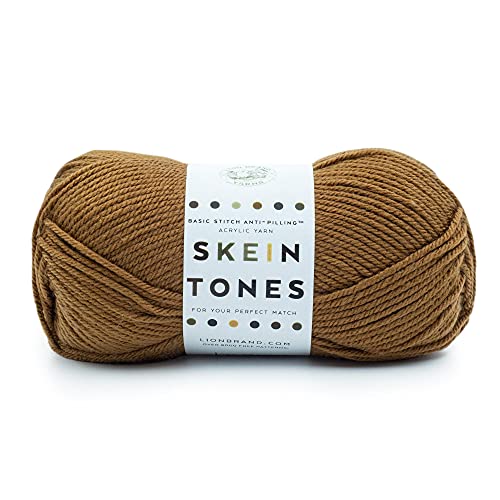 Lion Brand Yarn Basic Stitch ("Knäueltöne") Anti-Pilling Strickgarn, Garn zum Häkeln, 1er Pack, Muskatnuss von Lion Brand Yarn