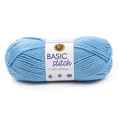 Lion Brand Yarn Basic Stitch Anti-Pilling Strickgarn, Garn zum Häkeln, 1er Pack, Babyblau Lion Brand Yarn Basic Stitch Anti-Pilling Strickgarn, Garn zum Häkeln, 1er Pack, Babyblau von Lion Brand Yarn