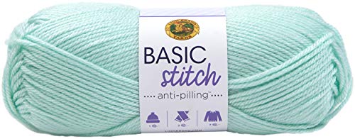 Lion Brand Yarn Basic Stitch Anti-Pilling Strickgarn, Garn zum Häkeln, 1er Pack, Frost von Lion Brand Yarn