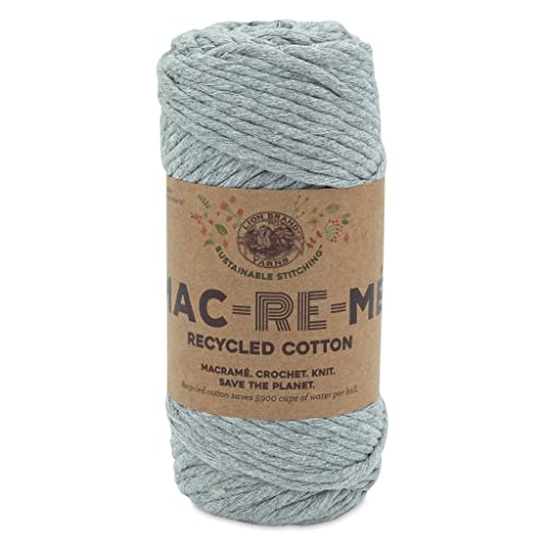 Lion Brand Yarn Company 845-150BA Mac-Re-Me Garn, Baumwolle, oxford grey, 7oz/200g77yd/70m von Lion Brand Yarn