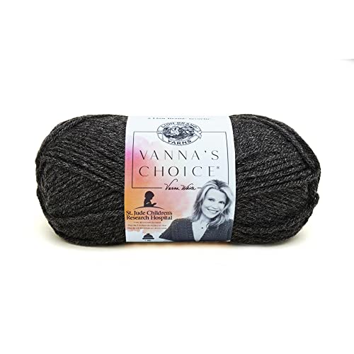 Lion Brand Yarn (1 Skein 860-404E Vanna's Choice Yarn, Dark Grey Heather Garn, Acryl-Mischung, Dunkelgrau meliert, 1 Packung, 156 Lion Brand Yarn (1 Skein 860-404E Vanna's Choice Yarn, Dark Grey Heather Garn, Acryl-Mischung, Dunkelgrau meliert, 1 Packung, 156 von Lion Brand Yarn
