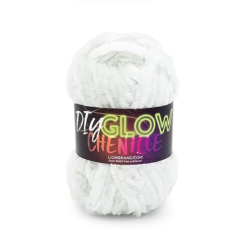 Lion Brand Yarn DIY Glow Chenille-Garn, Perle von Lion Brand Yarn