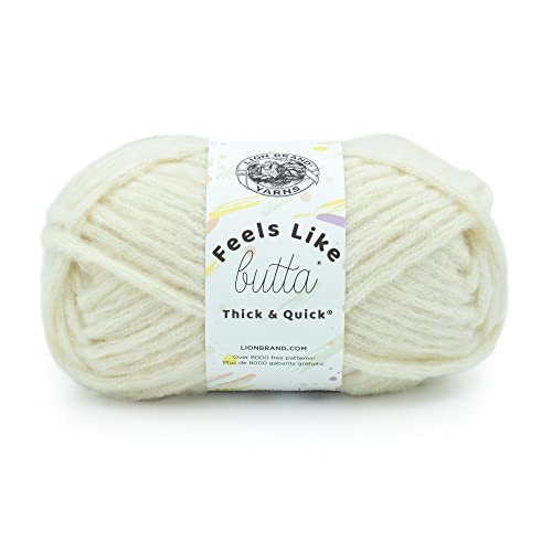 Lion Brand Yarn Fühlt sich an wie Butta dickes & schnelles super sperriges Garn zum Stricken, 1 Packung, antikweiß von Lion Brand Yarn