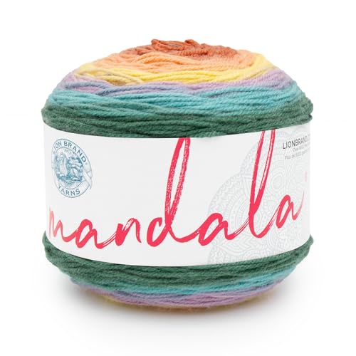 Lion Brand Yarn Mandala-Garn, mehrfarbiges Garn zum Stricken, Häkeln und Basteln, Bunt (Doxy), 1er-Pack Lion Brand Yarn Mandala-Garn, mehrfarbiges Garn zum Stricken, Häkeln und Basteln, Bunt (Doxy), 1er-Pack von Lion Brand Yarn
