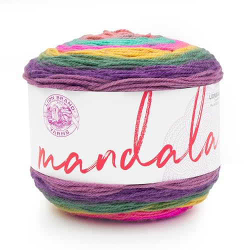 Lion Brand Yarn Mandala-Garn, mehrfarbiges Garn zum Stricken, Häkeln und Basteln, Bunt (Mantis), 1er-Pack von Lion Brand Yarn
