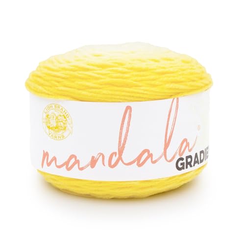 Lion Brand Yarn Mandala-Farbverlauf, mehrfarbiges Garn zum Stricken, Häkeln und Basteln, Gelb, 1 Packung von Lion Brand Yarn