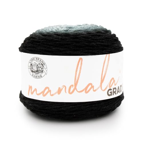 Lion Brand Yarn Mandala-Farbverlauf, mehrfarbiges Garn zum Stricken, Häkeln und Basteln, Schwarz, 1 Packung Lion Brand Yarn Mandala-Farbverlauf, mehrfarbiges Garn zum Stricken, Häkeln und Basteln, Schwarz, 1 Packung von Lion Brand Yarn