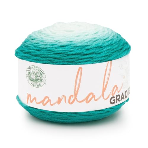 Lion Brand Yarn Mandala-Farbverlauf, mehrfarbiges Garn zum Stricken, Häkeln und Basteln, Seegreen, 1 Packung von Lion Brand Yarn