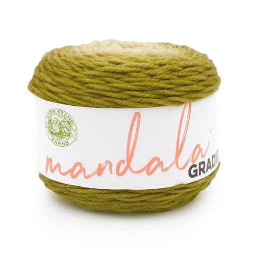 Lion Brand Yarn Mandala-Farbverlauf, mehrfarbiges Garn zum Stricken, Häkeln und Basteln, olivgrün, 1 Packung Lion Brand Yarn Mandala-Farbverlauf, mehrfarbiges Garn zum Stricken, Häkeln und Basteln, olivgrün, 1 Packung von Lion Brand Yarn