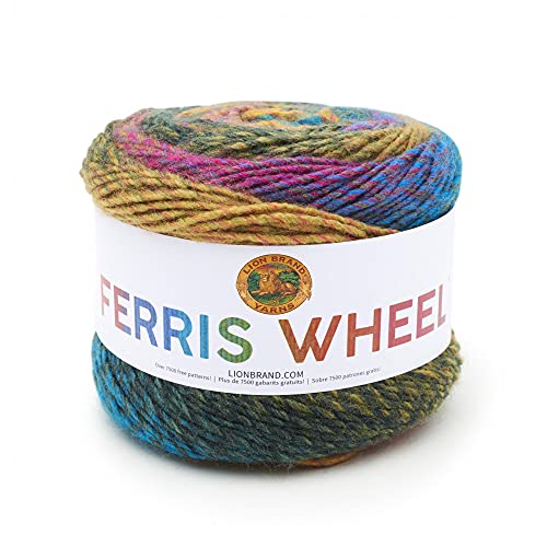 Lion Brand Yarn Riesenrad, Vorgarn, mehrfarbiges Garn zum Stricken, Häkeln und Basteln, Sommertag, 1 Packung von Lion Brand Yarn