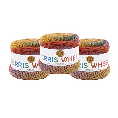 Lion Brand Yarn Riesenrad-Garn, mehrfarbiges Garn zum Stricken, Häkeln und Basteln, 3er-Pack, Buttercup von Lion Brand Yarn
