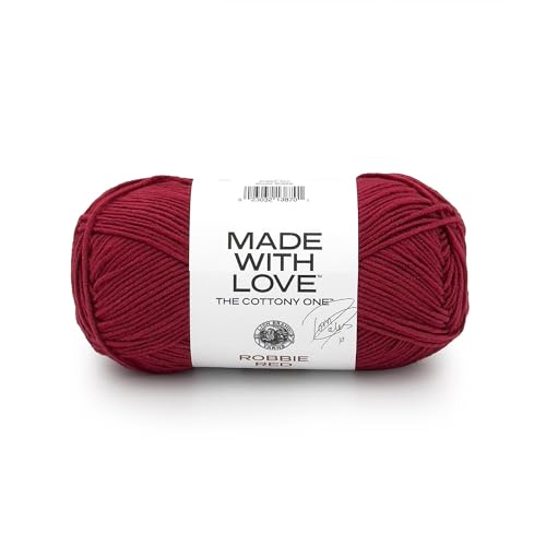 Lion Brand Yarn Tom Daley - The Cottony One, Garn zum Stricken und Häkeln, Robbie Red, 1 Packung von Lion Brand Yarn