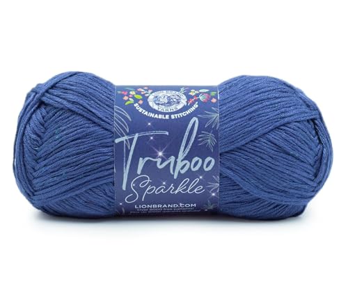 Lion Brand Yarn Truboo Sparkle Garn, Bambus, Nachthimmel, 1 Pack, 178 von Lion Brand Yarn
