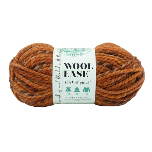 Lion Brand Yarn Wool-Ease Dickes und schnelles Garn, weiches und sperriges Garn zum Stricken, Häkeln und Basteln, 1 Knäuel, Herbstblätter von Lion Brand Yarn