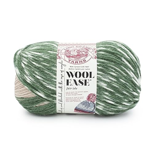 Lion Brand Yarn Wool Ease Fair Isle-Garn, Beige/Oliv von Lion Brand Yarn