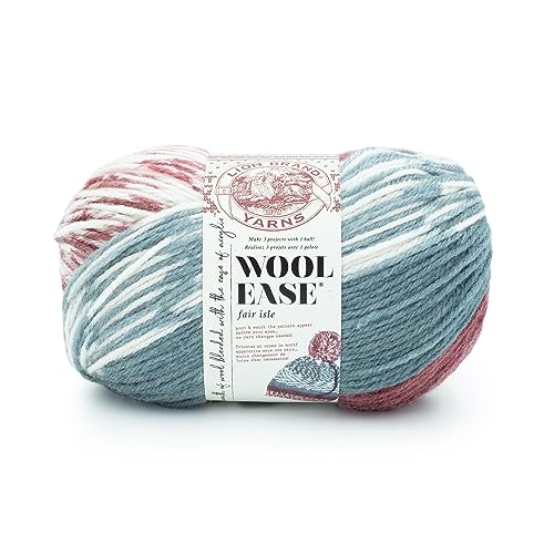 Lion Brand Yarn Wool Ease Fair Isle-Garn, Merlot/Anthrazit, 1er Pack (1 x 1 Stück) von Lion Brand Yarn