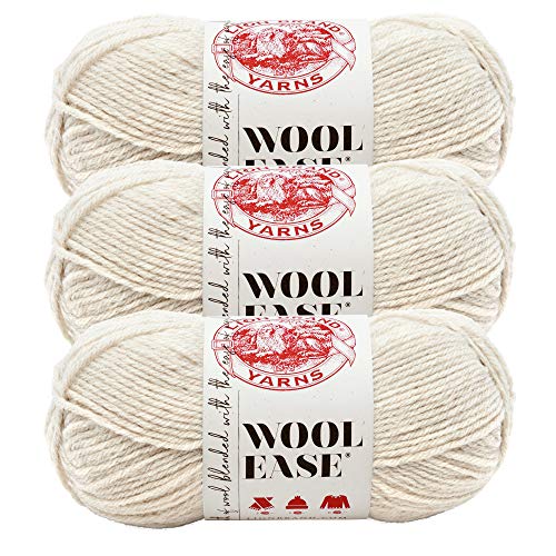 Lion Brand Yarn Wool-Ease Garn, Natural Heather, 3 Stück von Lion Brand Yarn