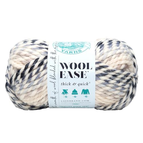 Lion Brand Yarn Wool-Ease Thick & Quick Acrylgarn, Farbe: Grünkohl, 21,59 x 9,53 x 9,53 cm Moonlight von Lion Brand Yarn