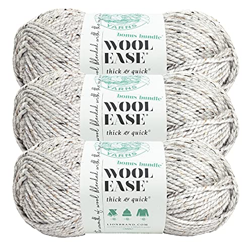 Lion Brand Yarn Wool-Ease dickes & schnelles Bonus Bündel sperriges Garn, grauer Marmor von Lion Brand Yarn