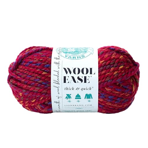 Lion Brand Yarn Wool-Ease dickes und schnelles Garn, weiches und sperriges Garn zum Stricken, Häkeln und Basteln, 1 Knäuel, Lagerfeuer Lion Brand Yarn Wool-Ease dickes und schnelles Garn, weiches und sperriges Garn zum Stricken, Häkeln und Basteln, 1 Knäuel, Lagerfeuer von Lion Brand Yarn