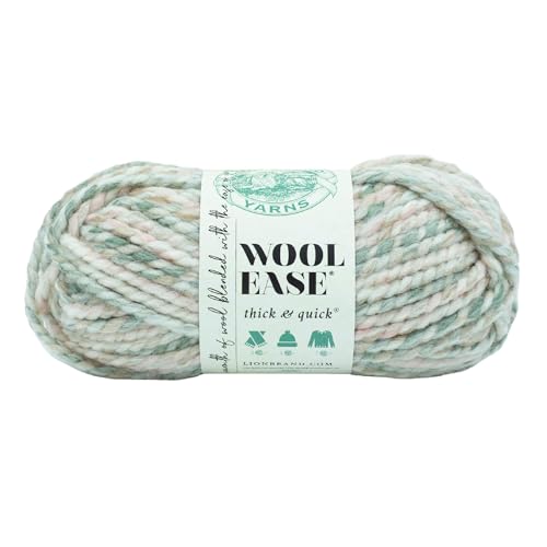 Lion Brand Yarn Wool-Ease dickes & schnelles Garn, weiches und sperriges Garn zum Stricken, Häkeln und Basteln, 1 Knäuel, Muschel von Lion Brand Yarn