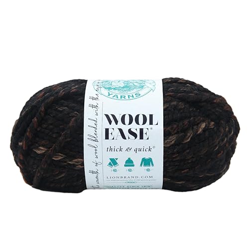 Lion Brand Yarn Wool-Ease dickes und schnelles Garn, weiches und sperriges Garn zum Stricken, Häkeln und Basteln, 1 Knäuel, geröstete Mandel Lion Brand Yarn Wool-Ease dickes und schnelles Garn, weiches und sperriges Garn zum Stricken, Häkeln und Basteln, 1 Knäuel, geröstete Mandel von Lion Brand Yarn