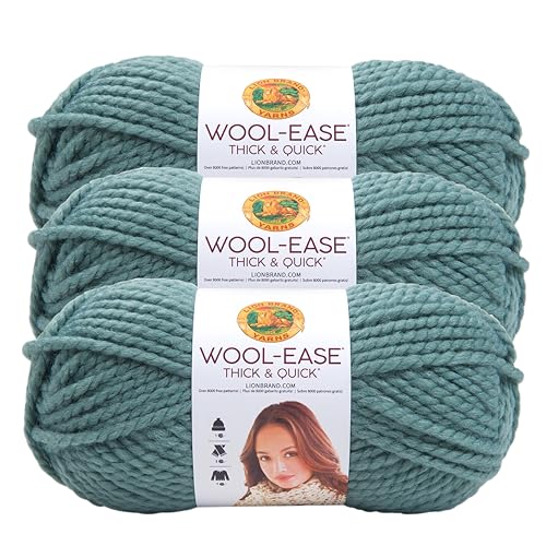 Lion Brand Yarn Wool-Ease dickes und schnelles Garn, weiches und sperriges Garn zum Stricken, Häkeln und Basteln, 3er-Pack, Sukkulenten Lion Brand Yarn Wool-Ease dickes und schnelles Garn, weiches und sperriges Garn zum Stricken, Häkeln und Basteln, 3er-Pack, Sukkulenten von Lion Brand Yarn