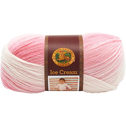 Lion Brand Yarn Company Eiscreme-Garn, 100% Acryl, Erdbeere, 923-207,10,89 x 10,89 x 22,32 cm von Lion Brand Yarn